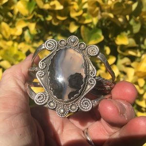 💕FRED HARVEY ERA PETRIFIED WOOD NATIVE AMERICAN CUFF(SOLD ON eBay )